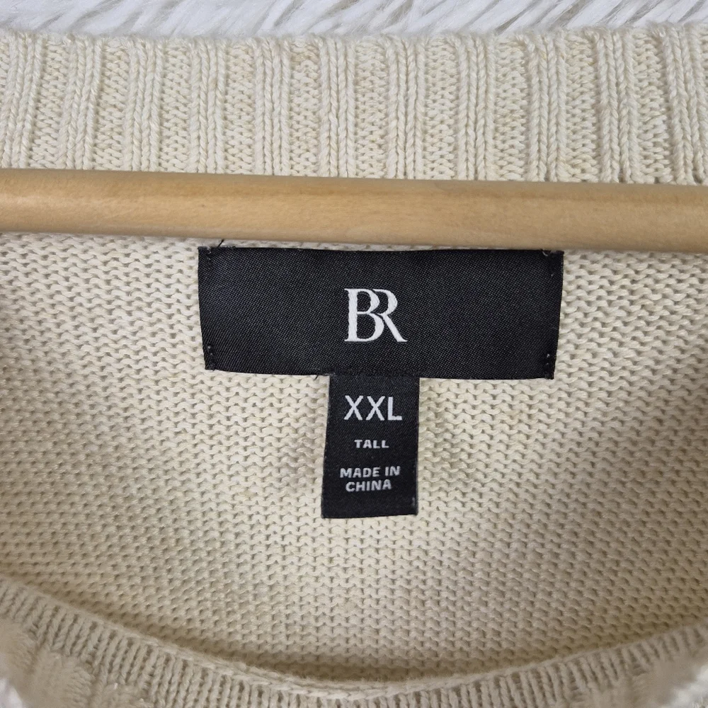 Banana Republic Beige‎ Giorgio Linen Cotton Blend Sweater Mens 2XLT Quiet Luxury